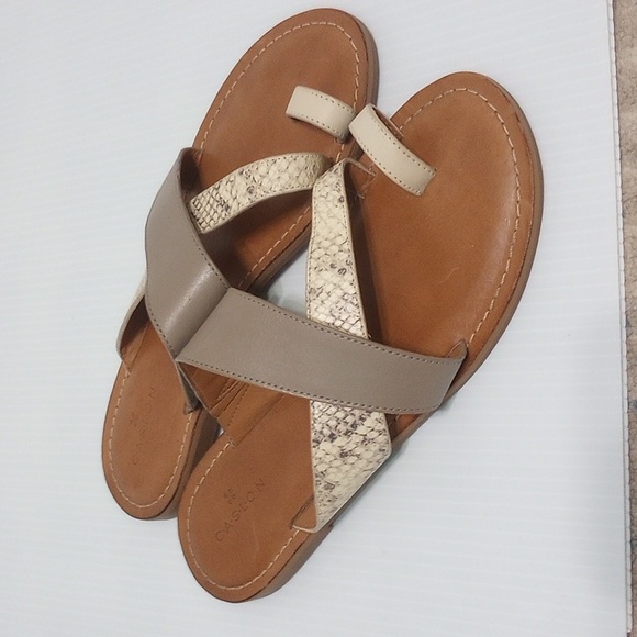 CASLON Oskar Flat Leather Slide Sandals - Picture 2 of 9